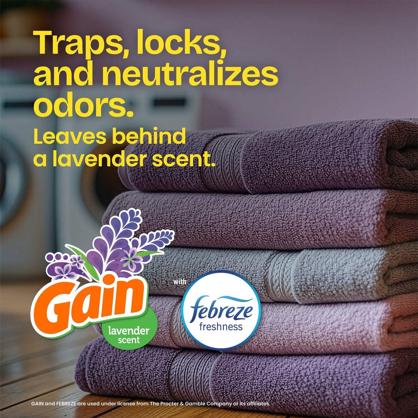 Glad ForceFlex Tall Kitchen Drawstring Trash Bags, 13 Gallon - Gain Lavender Scent with Febreze Freshness