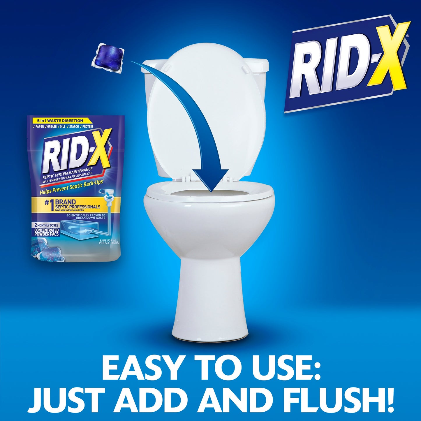 RID-X Septic Tank Treatment, 3 Month Supply Of Septi-Pacs