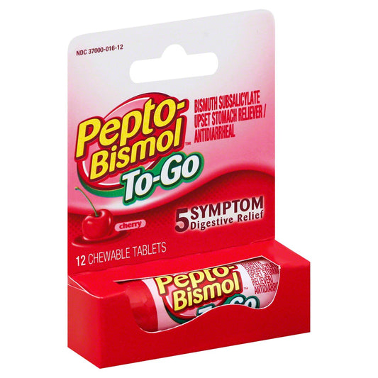 Pepto Bismol Travel Size Digestive Relief Chewable Tablets - Cherry