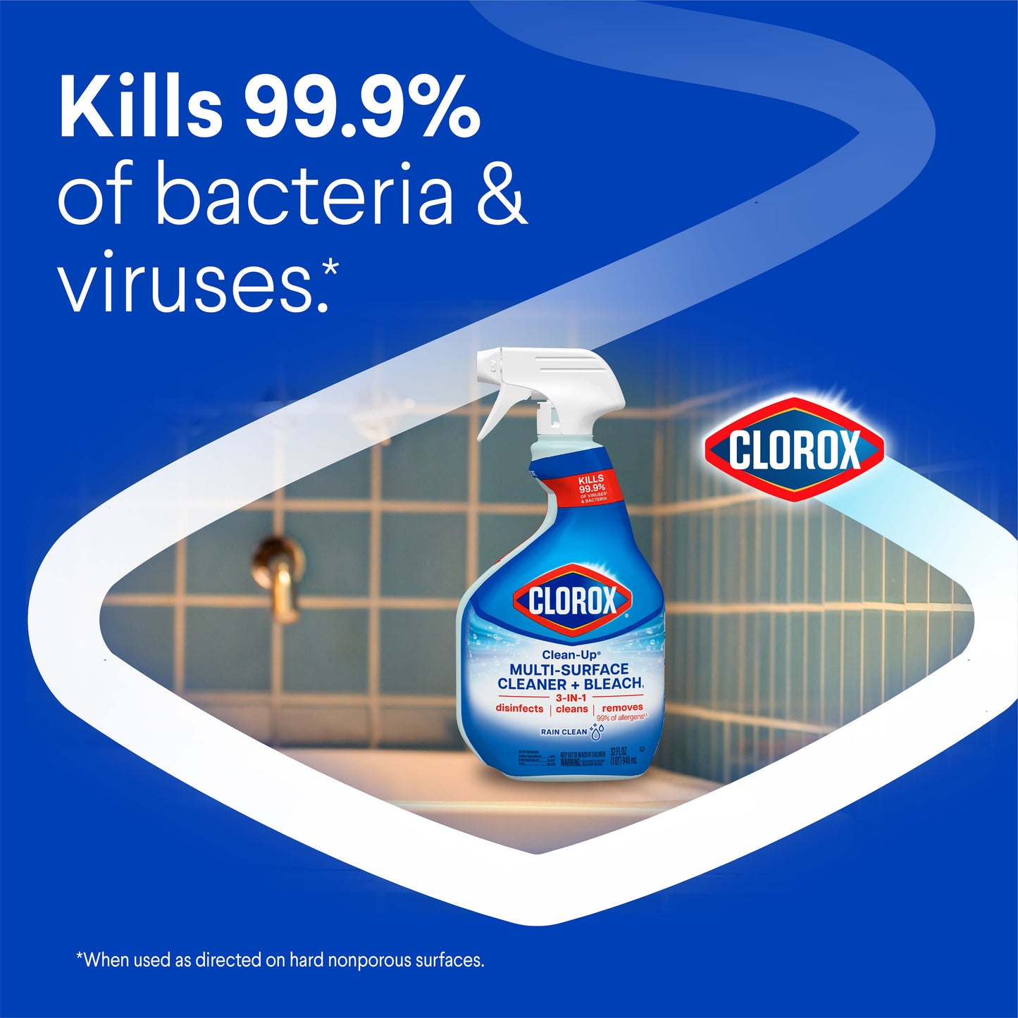 Clorox Clean-Up Multi-Surface Cleaner with Bleach Spray Bottle - Rain Clean