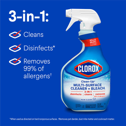 Clorox Clean-Up Multi-Surface Cleaner with Bleach Spray Bottle - Rain Clean