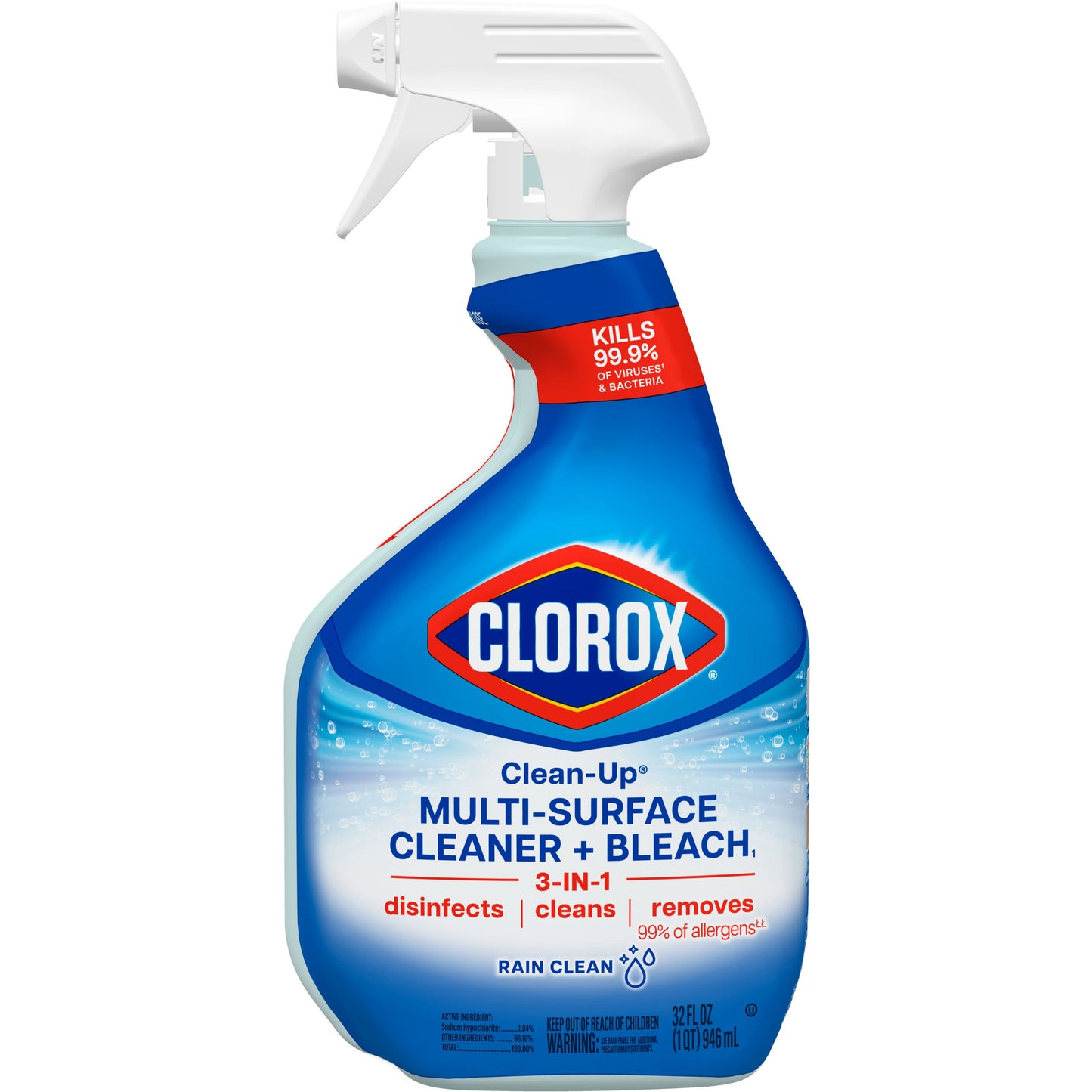 Clorox Clean-Up Multi-Surface Cleaner with Bleach Spray Bottle - Rain Clean