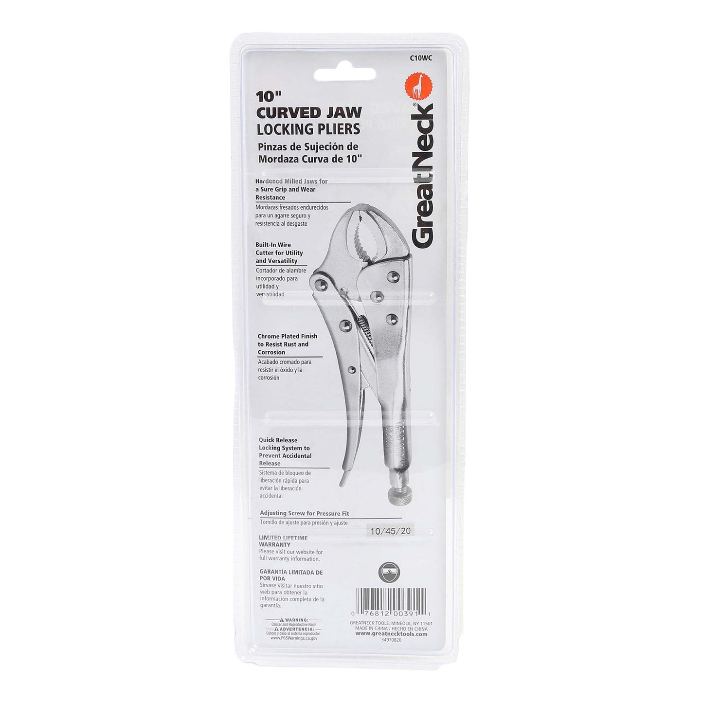Great Neck Curved Jaw Locking Pliers
