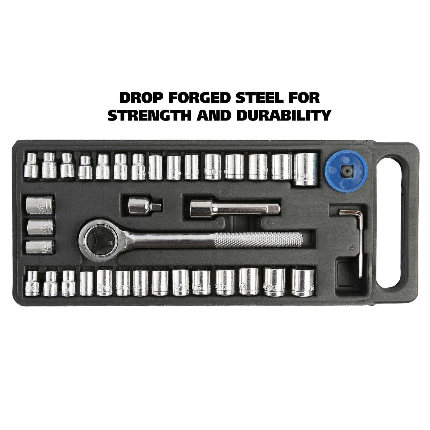 Great Neck Drive Ratchet & Socket Set with Carry Case