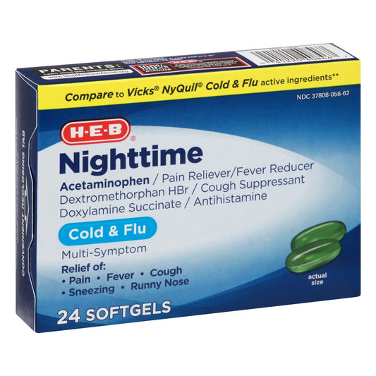 H-E-B Nighttime Cold & Flu Softgels