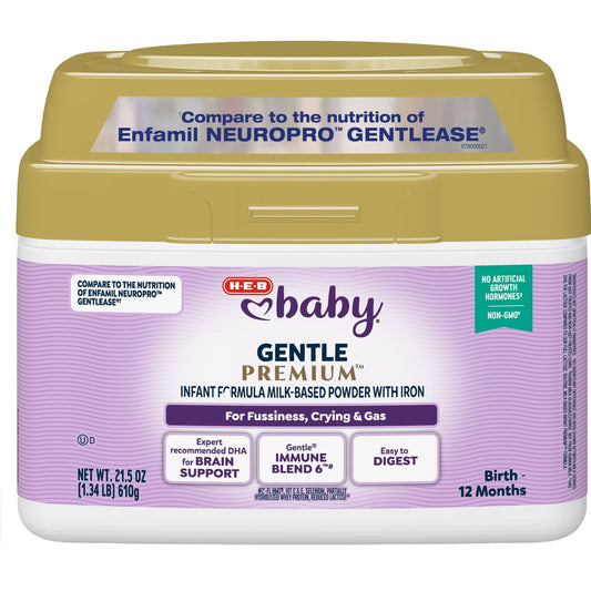 H-E-B Baby Premium Milk-Based Powder With Iron Infant Formula - Gentle