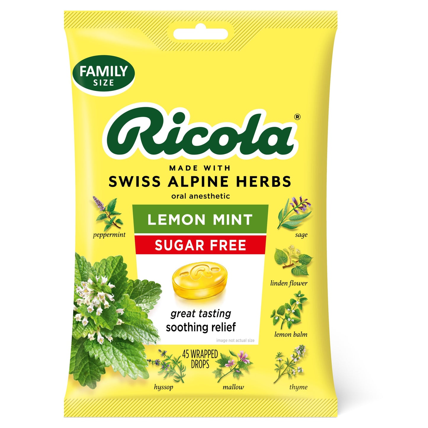 Ricola Sugar Free Throat Drops - Lemon Mint