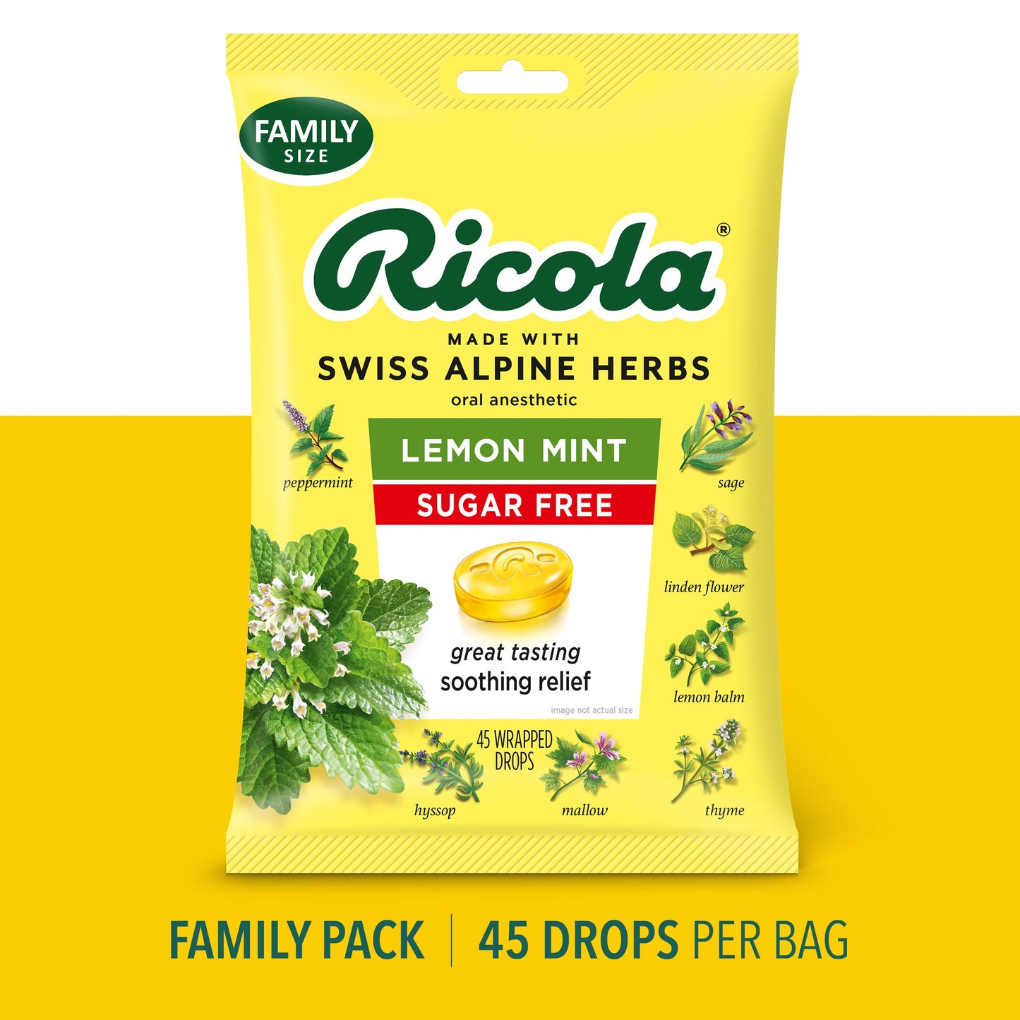 Ricola Sugar Free Throat Drops - Lemon Mint