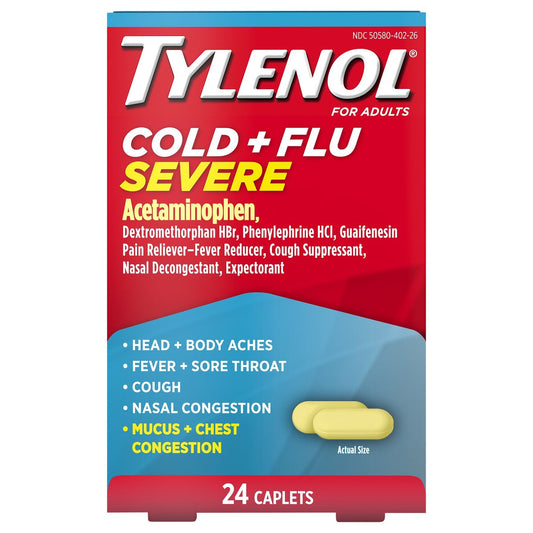 Tylenol Cold Flu Severe Caplets for Multi-Symptom Relief