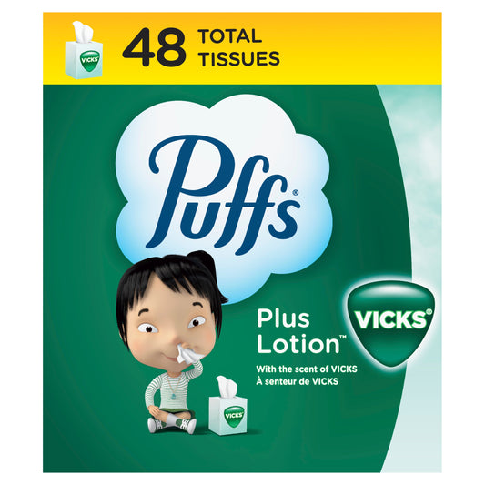 Puffs Plus Lotion with Scent of Vicks Facial Tissues