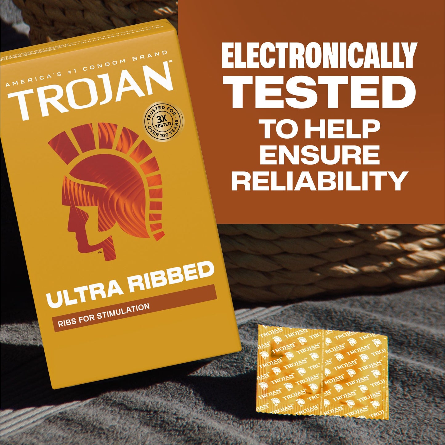Trojan Ultra Ribbed Lubricated Condoms