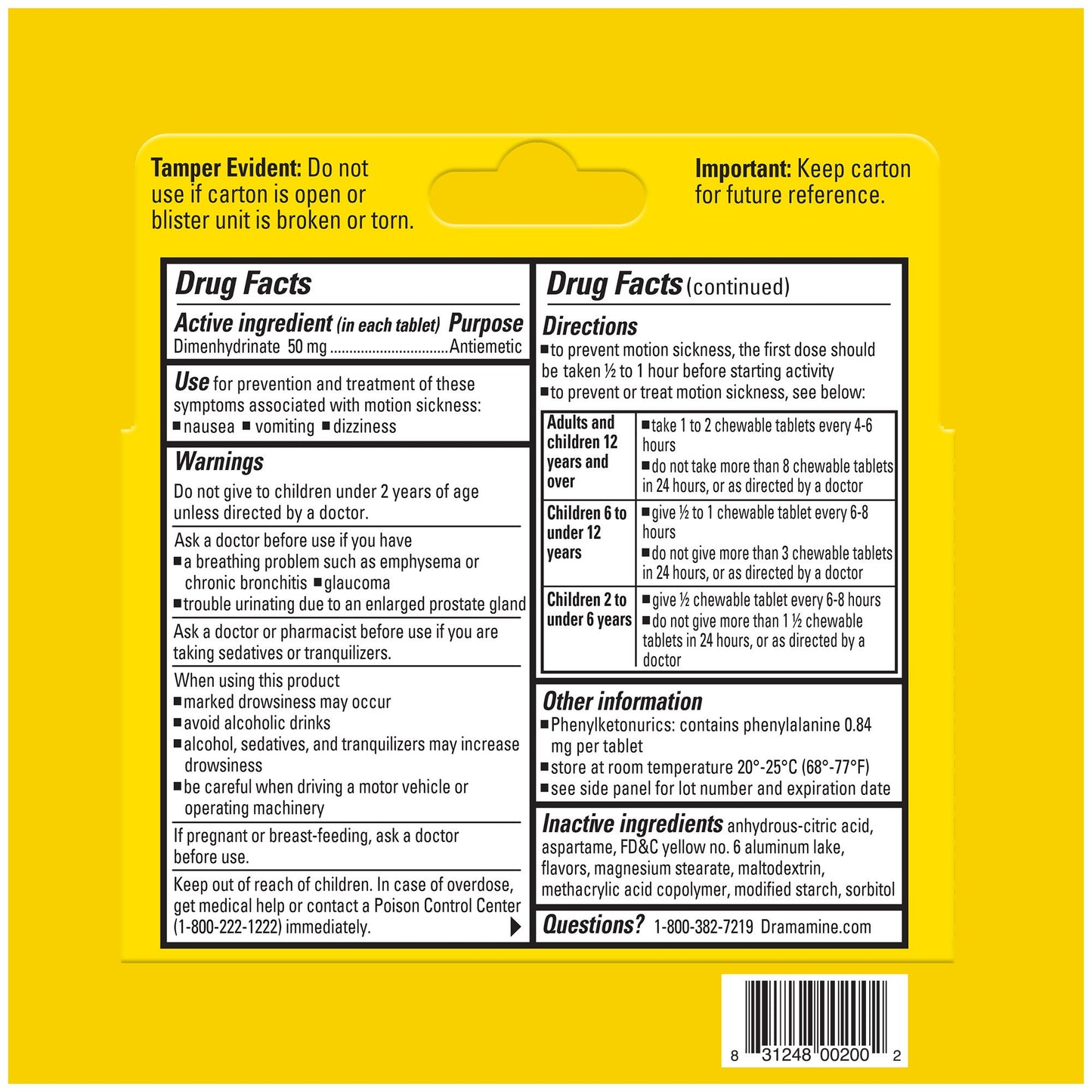 Dramamine Motion Sickness Relief - Chewable Orange