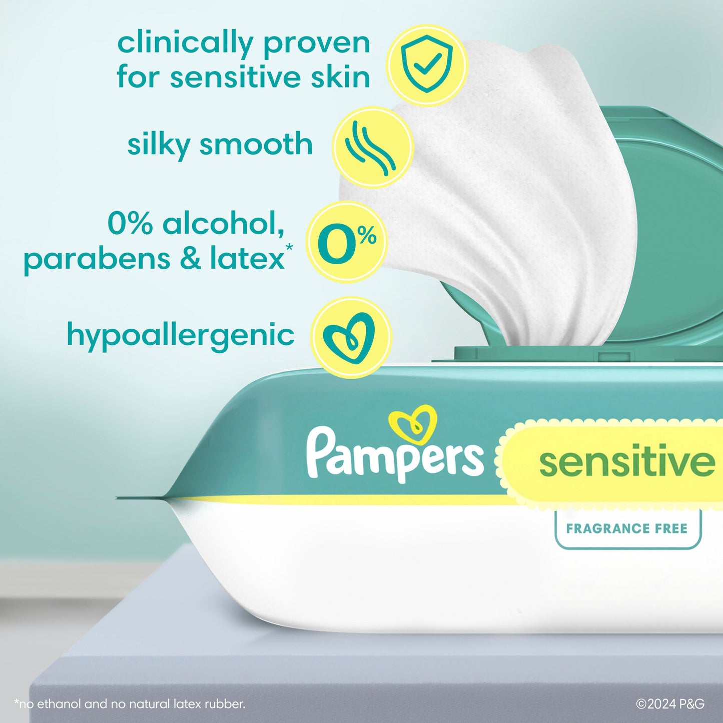 Pampers Sensitive Skin Baby Wipes Refills 2 pk