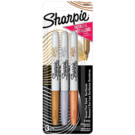 Sharpie Metallic Fine Tip Permanent Markers - Assorted Ink