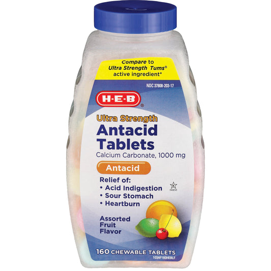 H-E-B Calcium Carbonate Antacid Tablets – 1000 mg