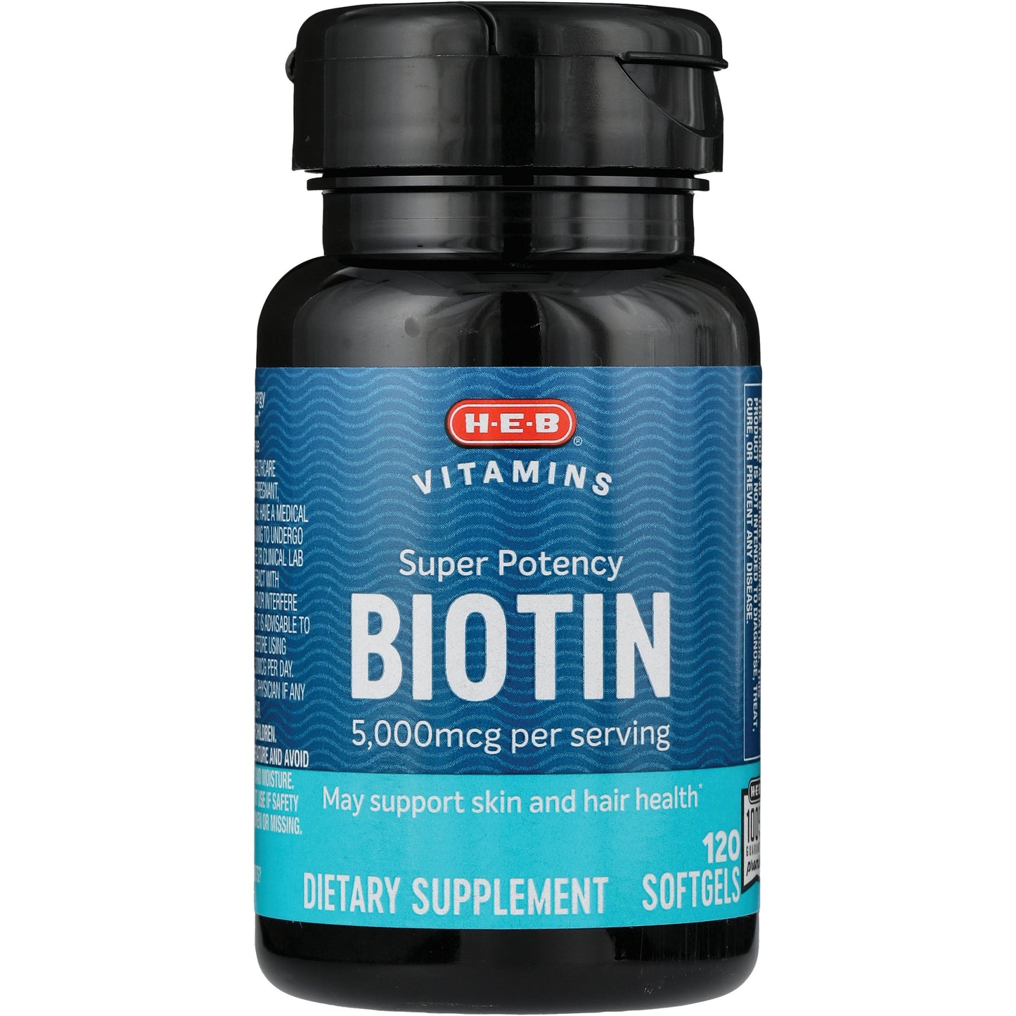 H-E-B Vitamins Super Potency Biotin 5,000 mcg Softgels