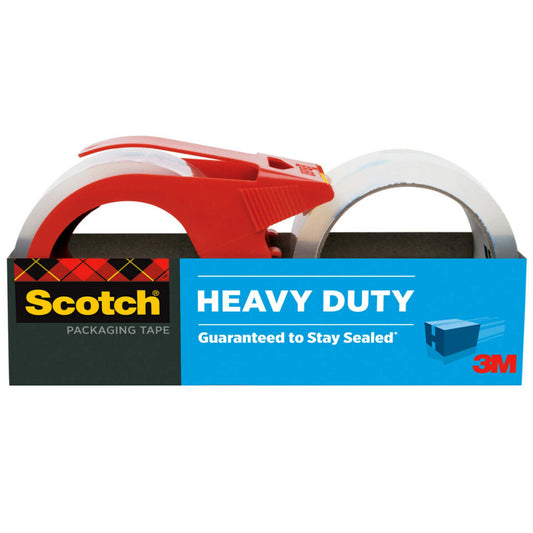 Scotch Heavy Duty Packaging Tape with Dispenser, 2 Pk