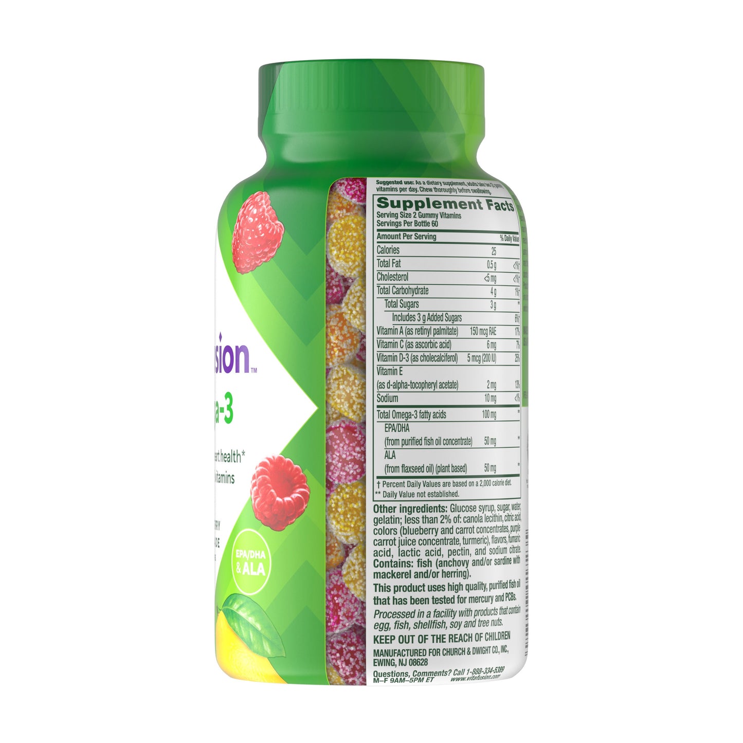 Vitafusion Omega-3 EPA/DHA Vitamin Gummies - Raspberry Lemonade