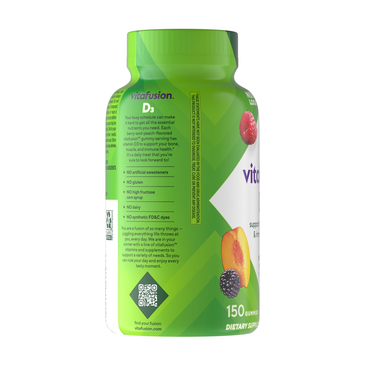 Vitafusion Vitamin D3 2000 IU Gummies - Berry & Peach