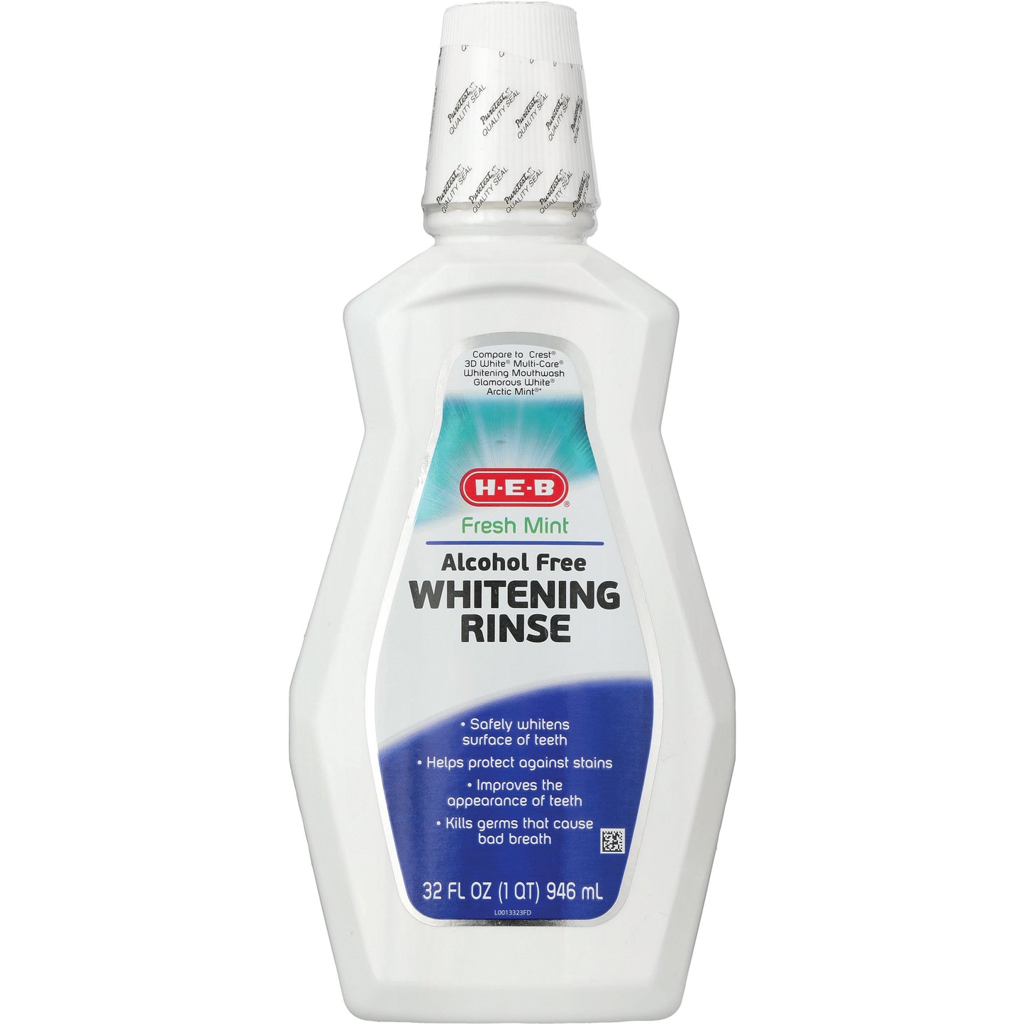 H-E-B Alcohol Free Whitening Oral Rinse - Fresh Mint