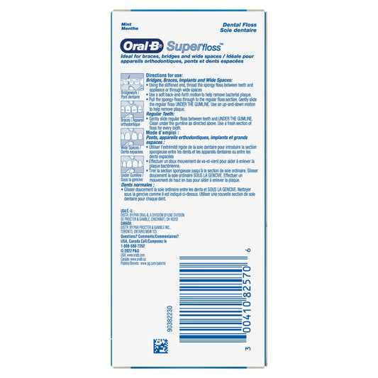 Oral-B Superfloss Pre-Cut Dental Floss Strands - Mint