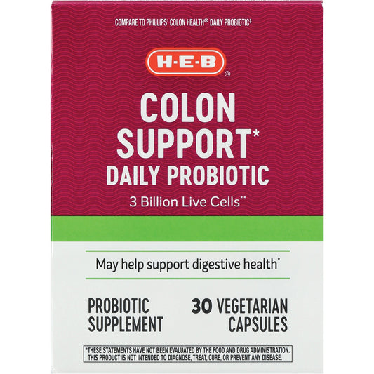 H-E-B Colon Support Daily Probiotic Capsules