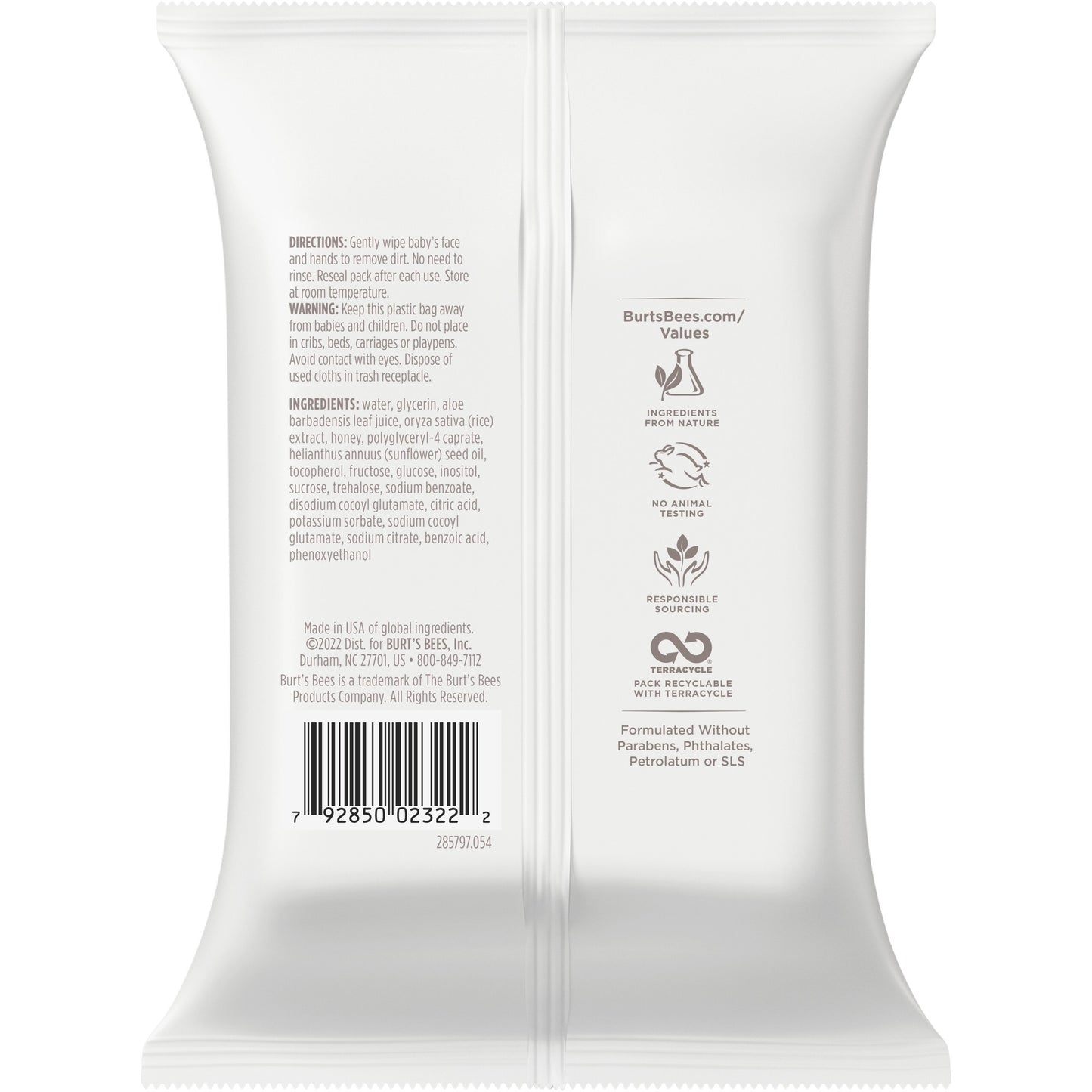 Burt's Bees Baby Sensitive Face & Hand Cloths - Unscented