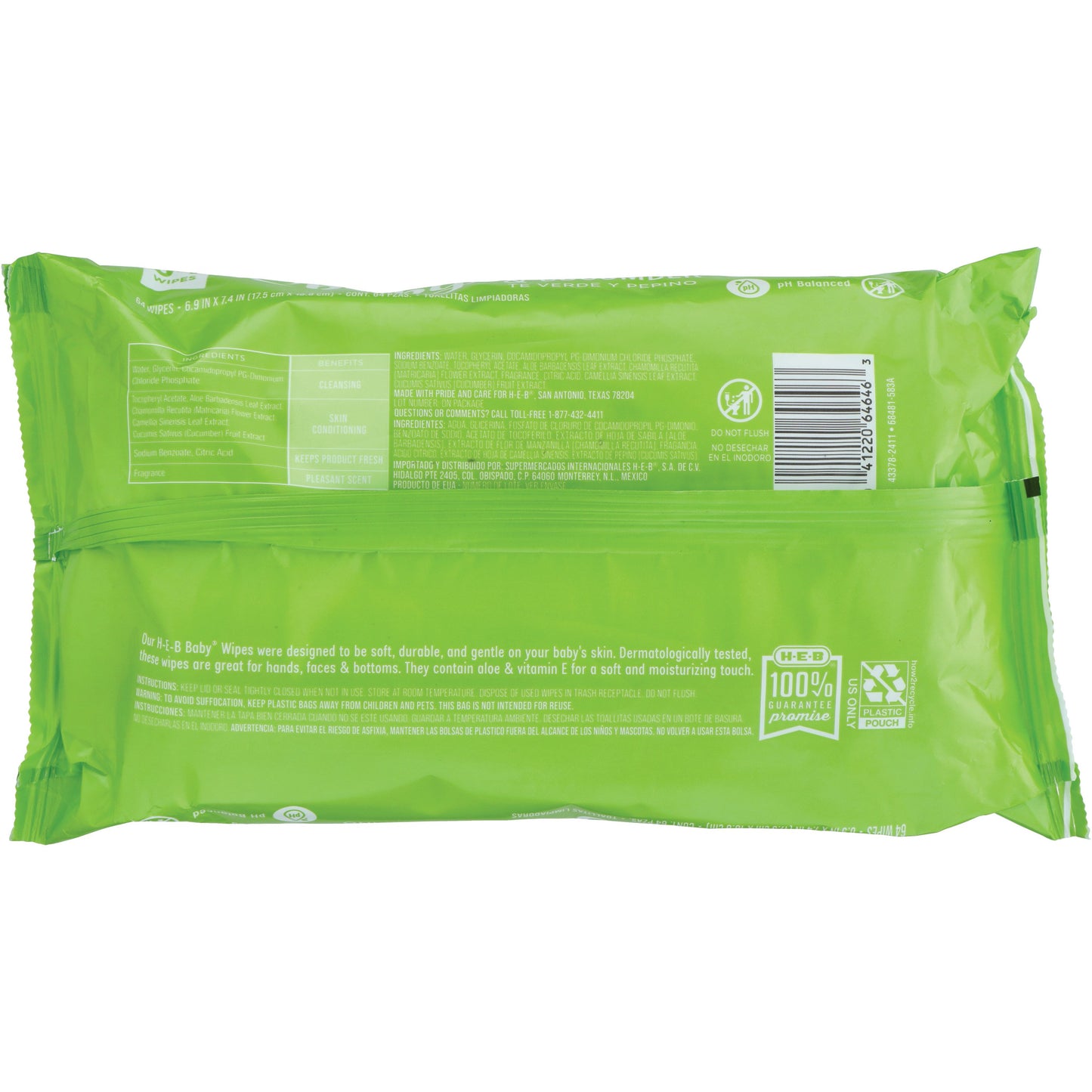 H-E-B Baby Wipes - Green Tea & Cucumber