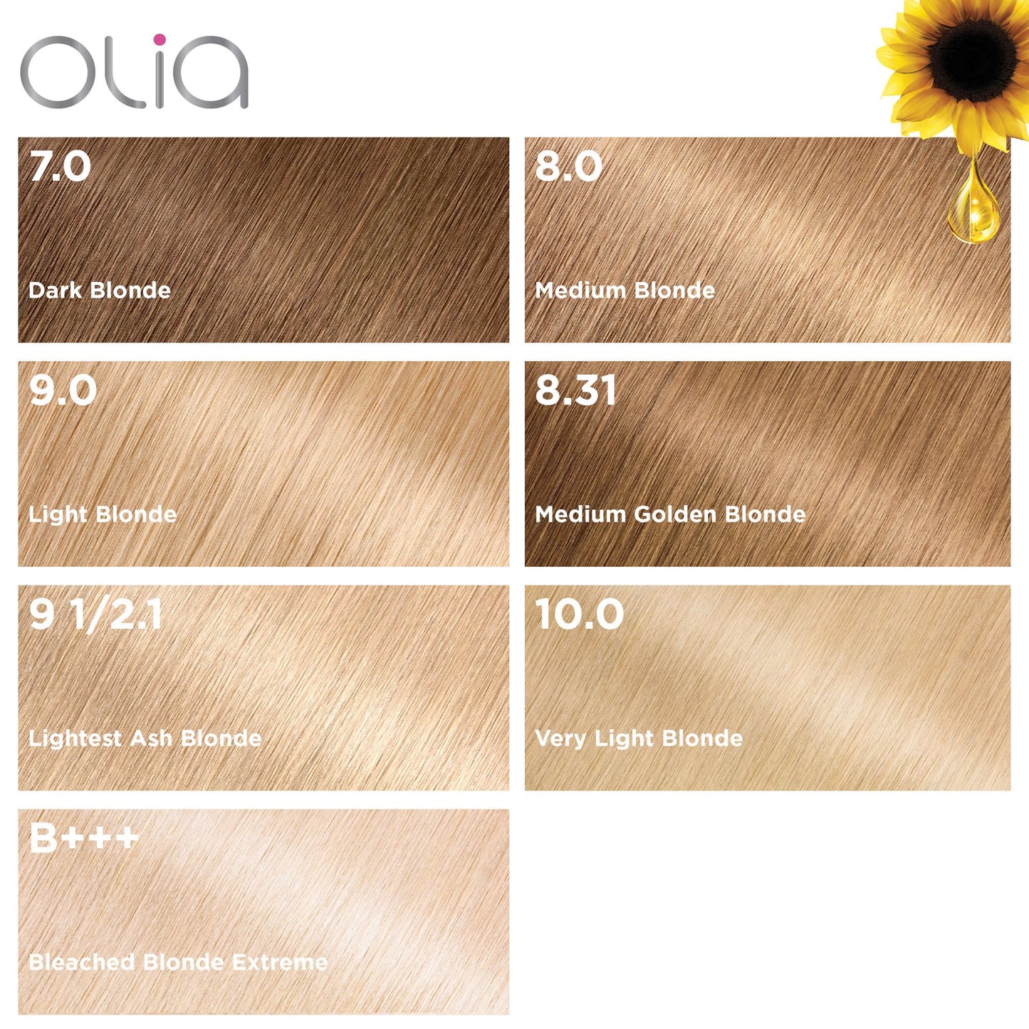 Garnier Olia Oil Powered Ammonia Free Permanent Hair Color 8.0 Medium Blonde