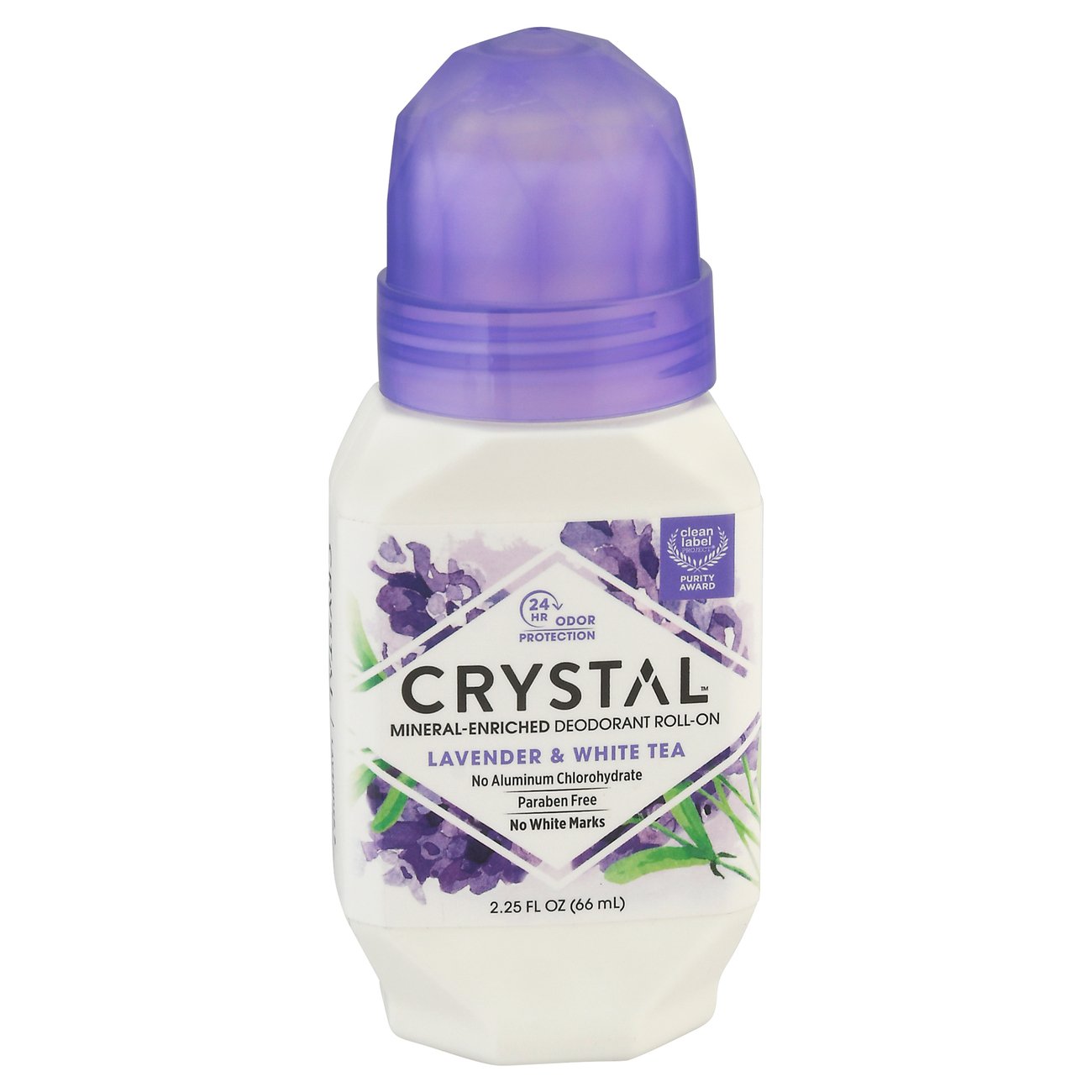 Crystal Roll-On Essence Lavender and White Tea Hypoallergenic Mineral Deodorant
