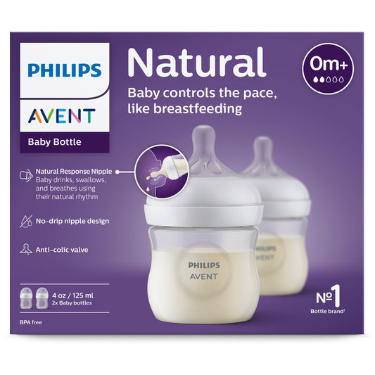 Avent Natural Feeding (0+ Months) 4 oz Bottles
