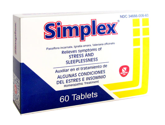 Simplex Homeopathic Stress & Sleeplessnes Relief Tablets