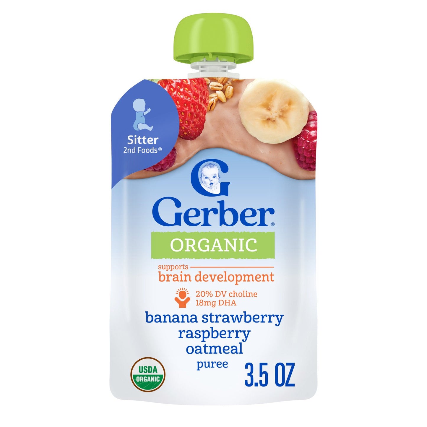 Gerber Organic for Toddler Wonderfoods Pouch - Banana Strawberry Raspberry Mixed Grain