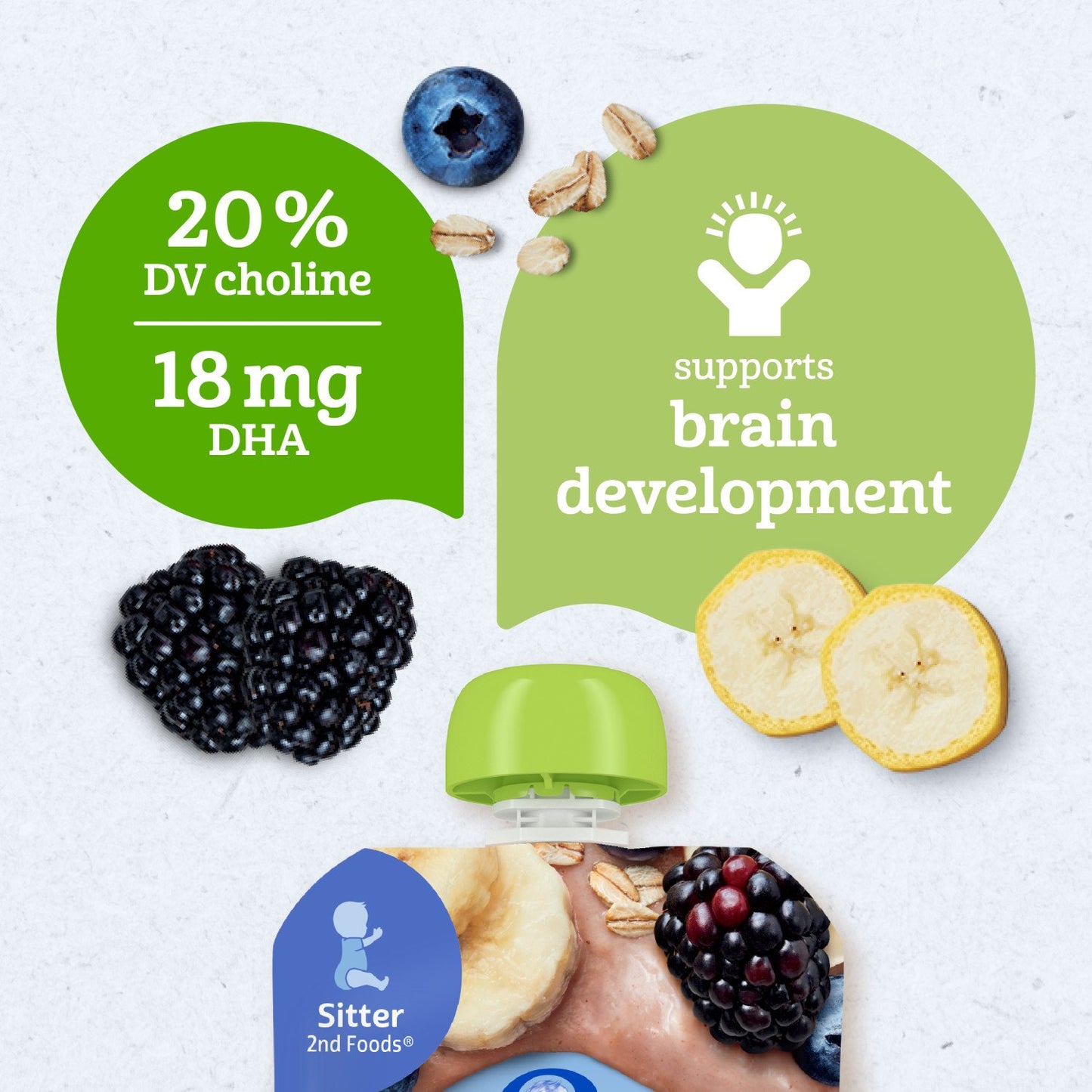Gerber Organic for Baby Wonderfoods Pouch - Banana Blueberry Blackberry & Oatmeal