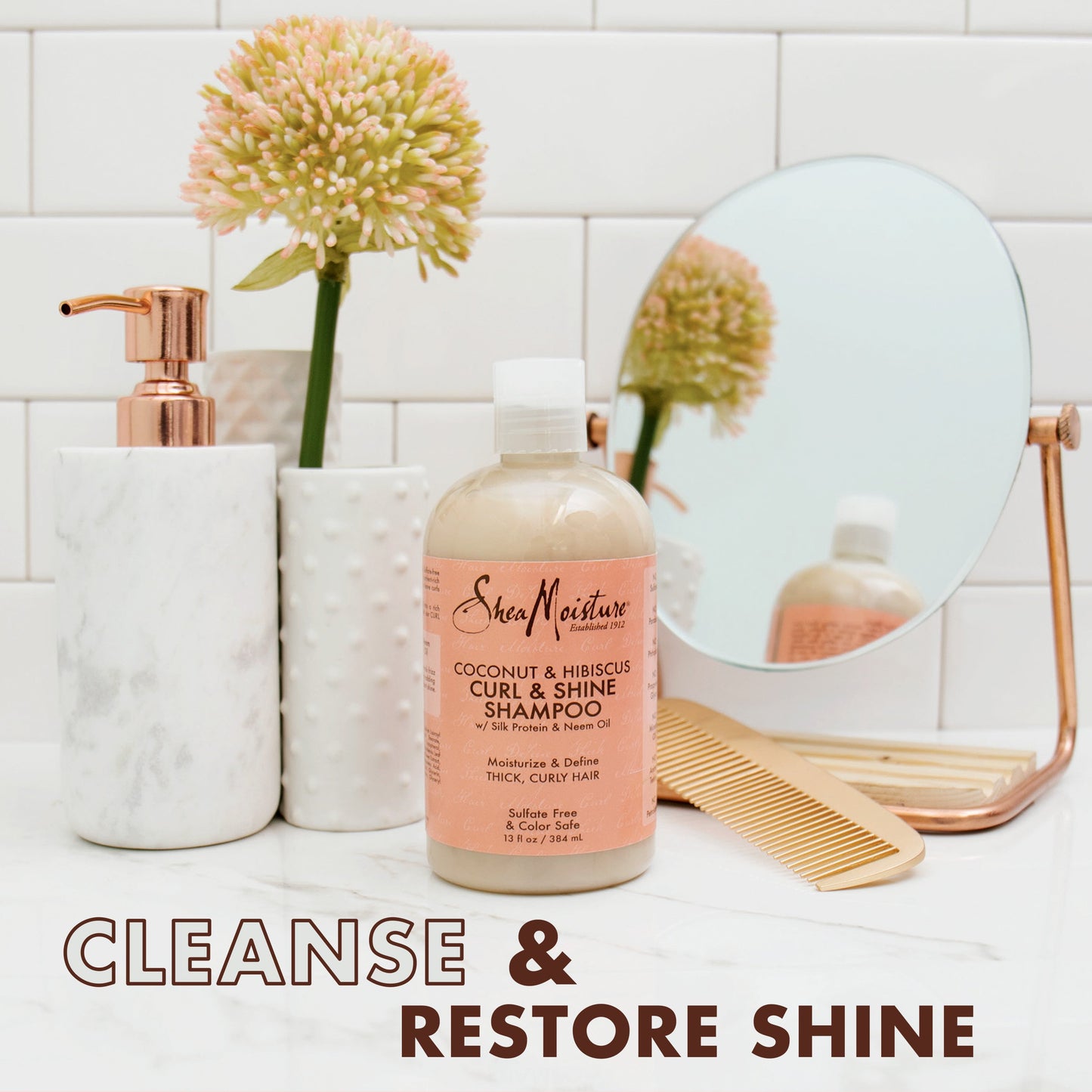 SheaMoisture Curl and Shine Shampoo - Coconut and Hibiscus