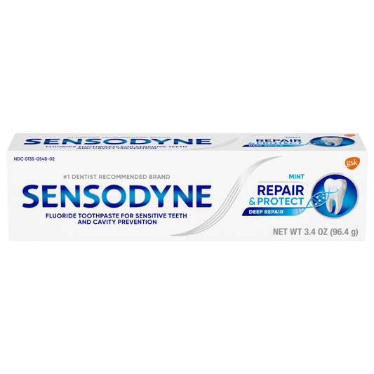 Sensodyne Repair and Protect Mint Toothpaste, Toothpaste for Sensitive Teeth and Cavity Prevention