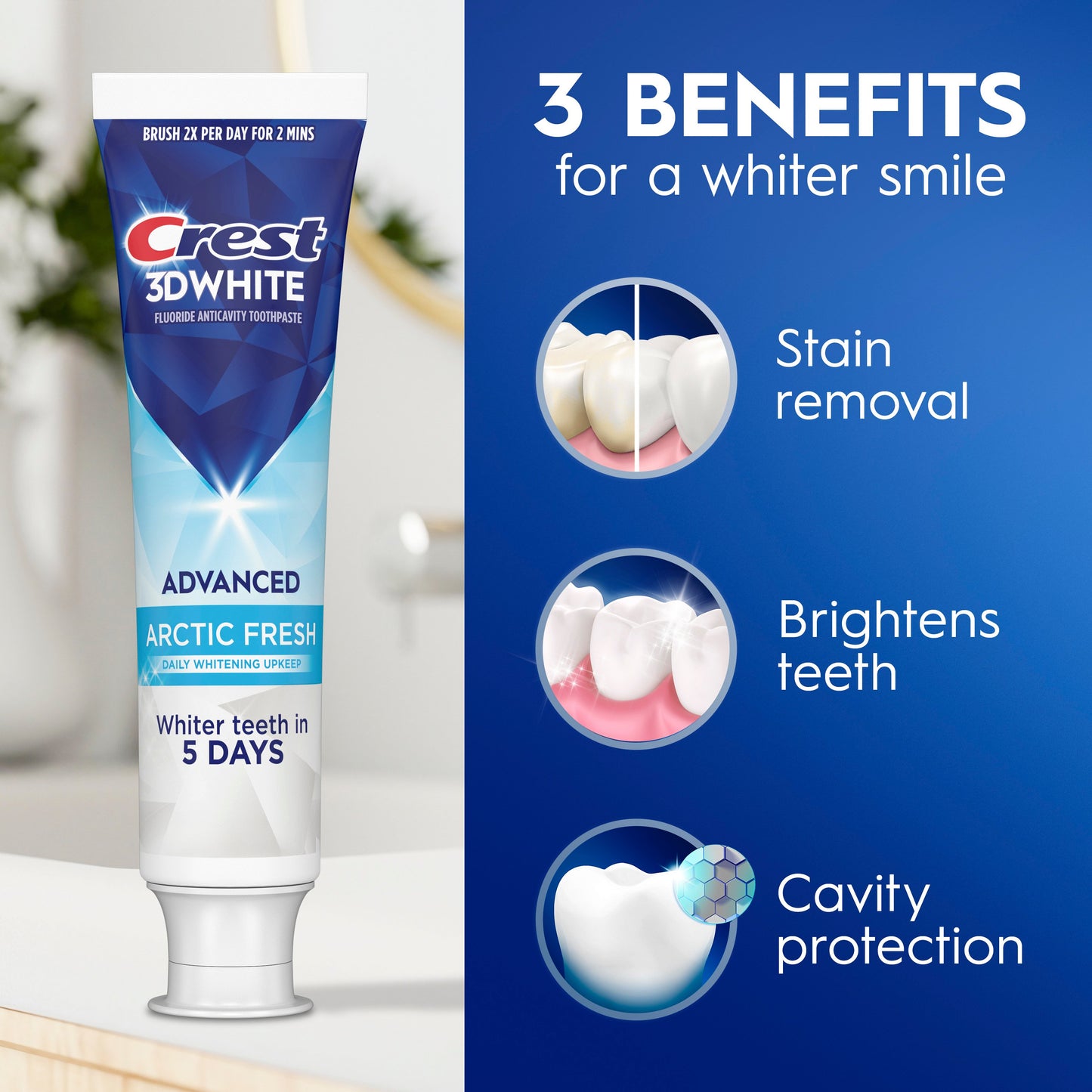 Crest 3DWhite Advanced Teeth Whitening Toothpaste - Arctic Fresh