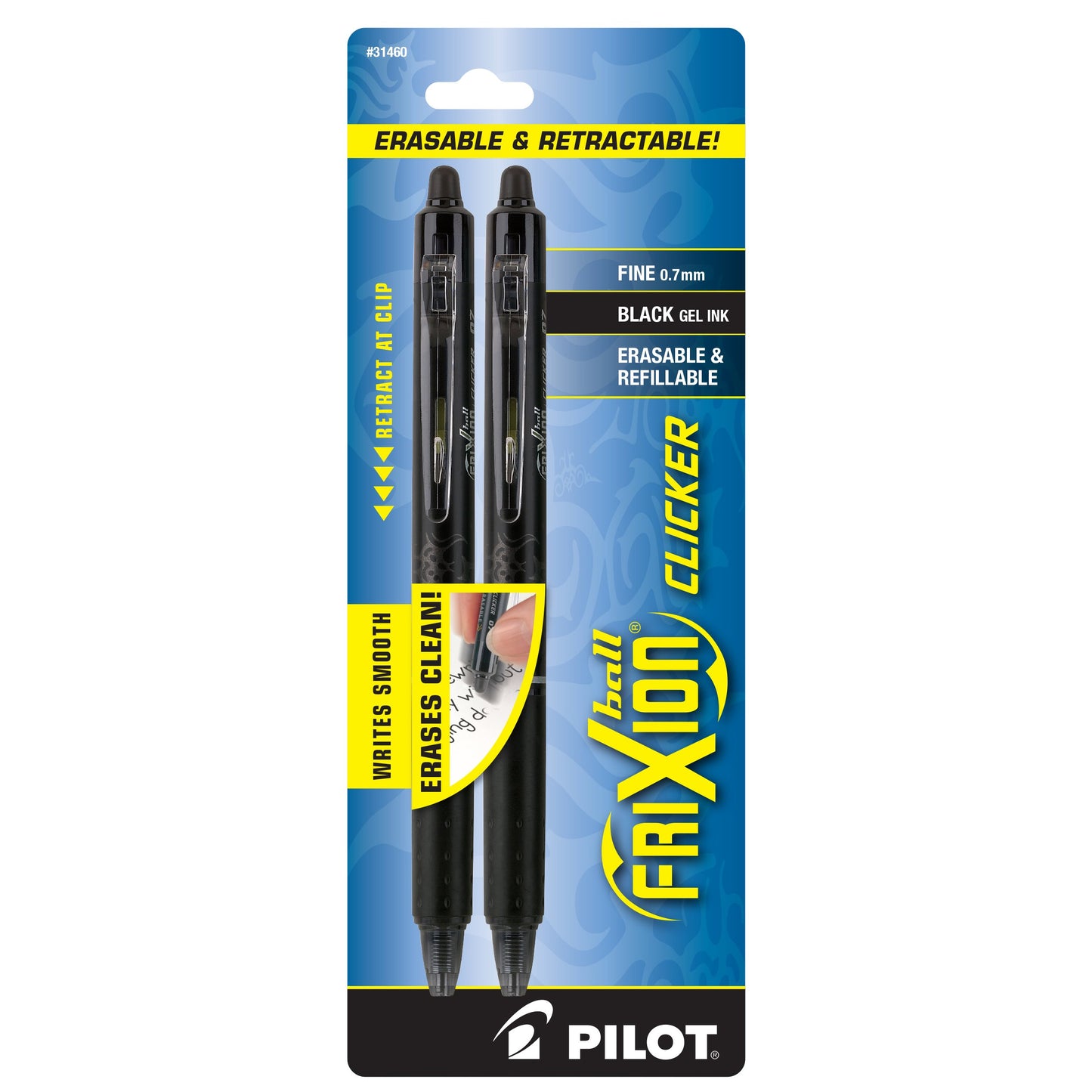 Pilot FriXion Clicker 0.7mm Erasable Gel Pens - Black Ink