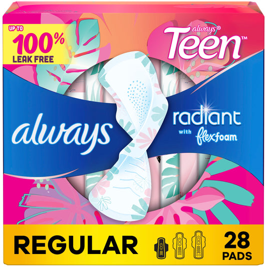 Always Teen Radiant FlexFoam Size 1 Regular Pads