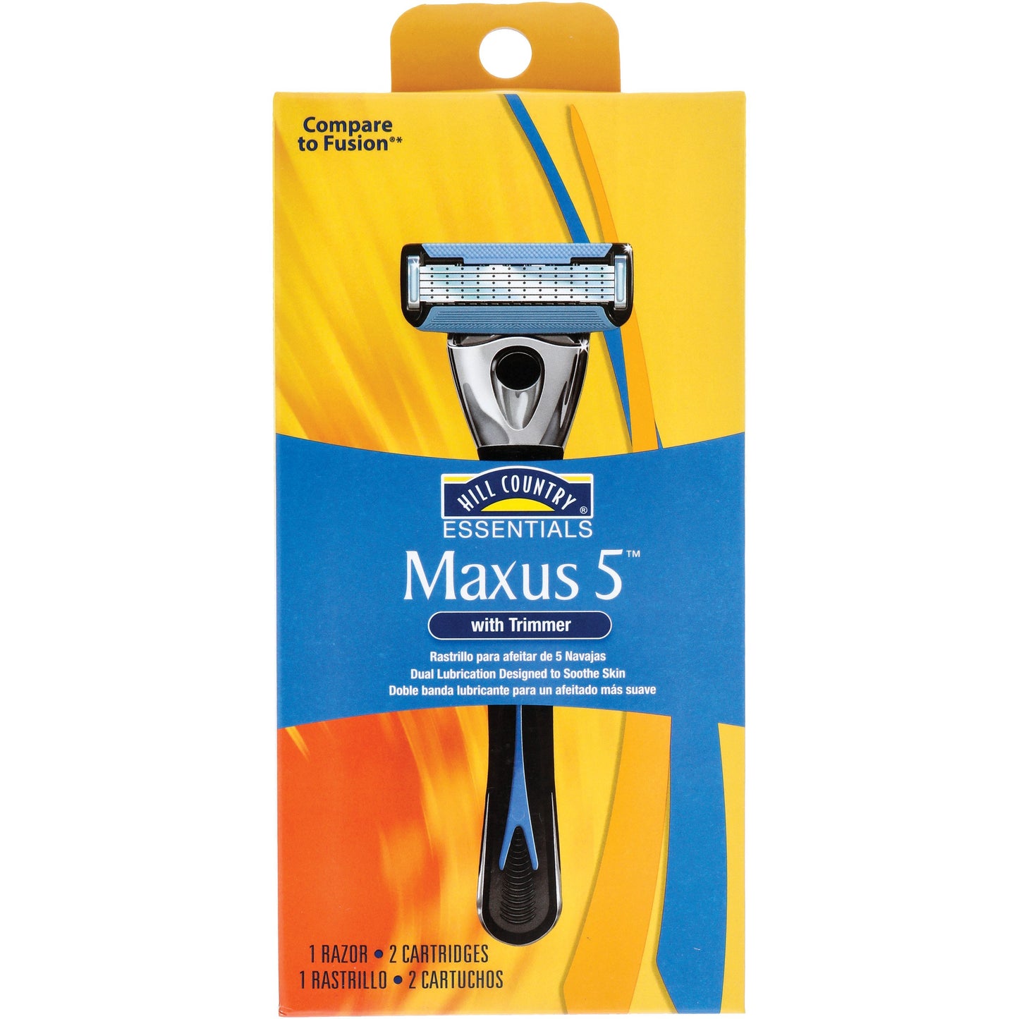 Hill Country Essentials Maxus 5 Blade Razor for Men with 2 Refills