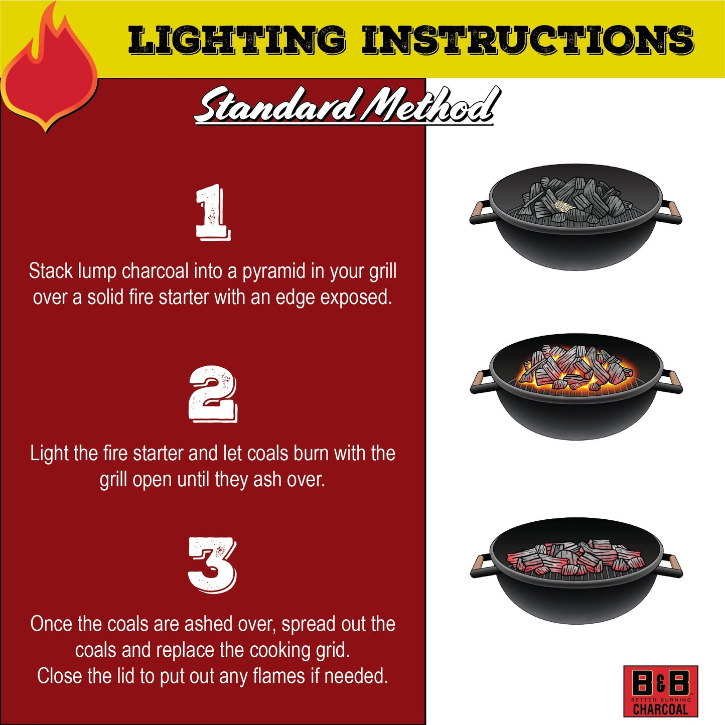B&B Charcoal 100% Hickory Lump Charcoal