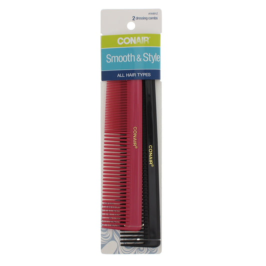 conair Style and Smooth Combs, Assorted Colors