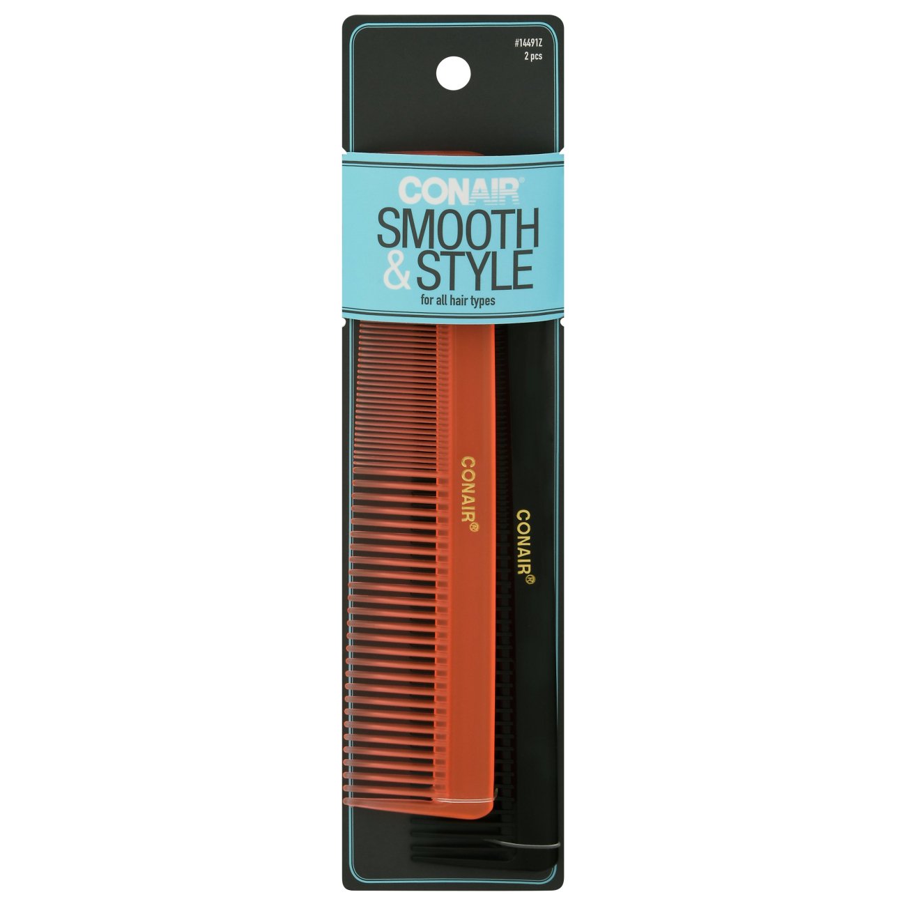 conair Style and Smooth Combs, Assorted Colors