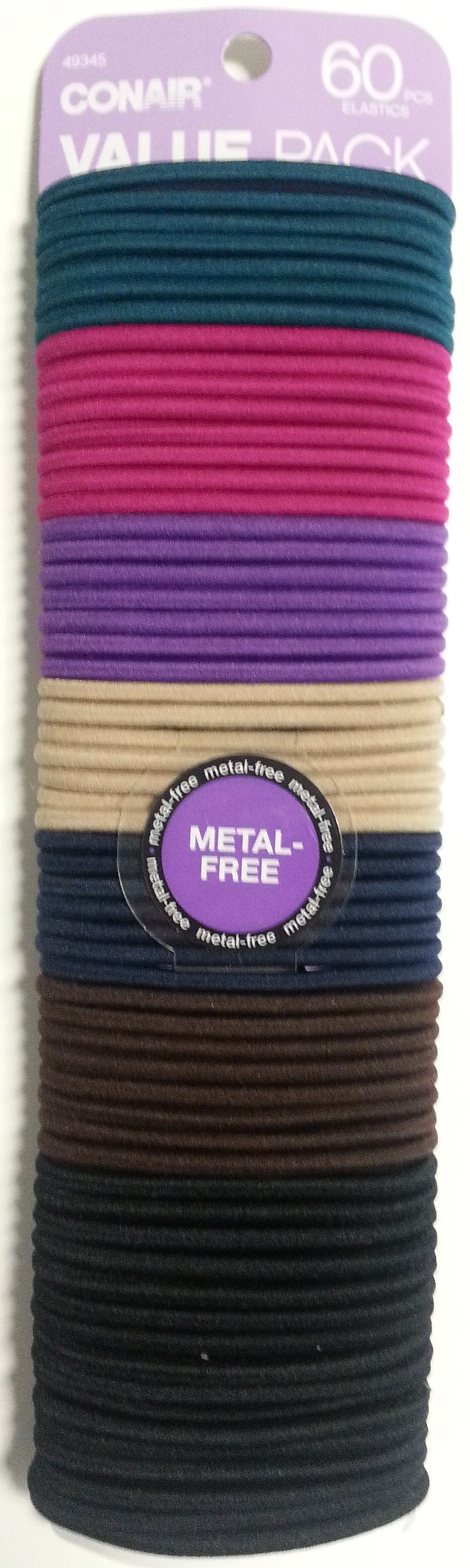 Conair Assorted Dark Colors Elastic Ponytail Holders