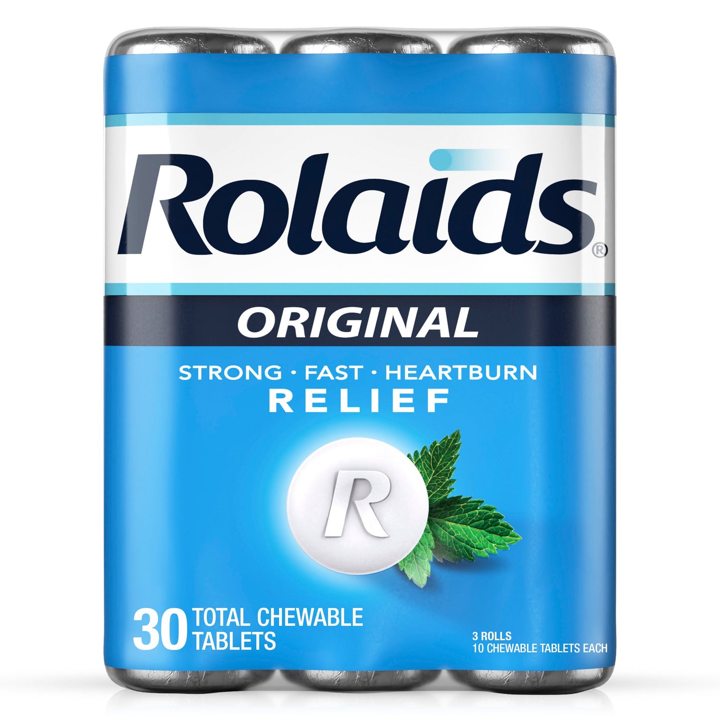 Rolaids Original Strength Antacid Chewable Tablets, Heartburn Relief, Mint Flavor