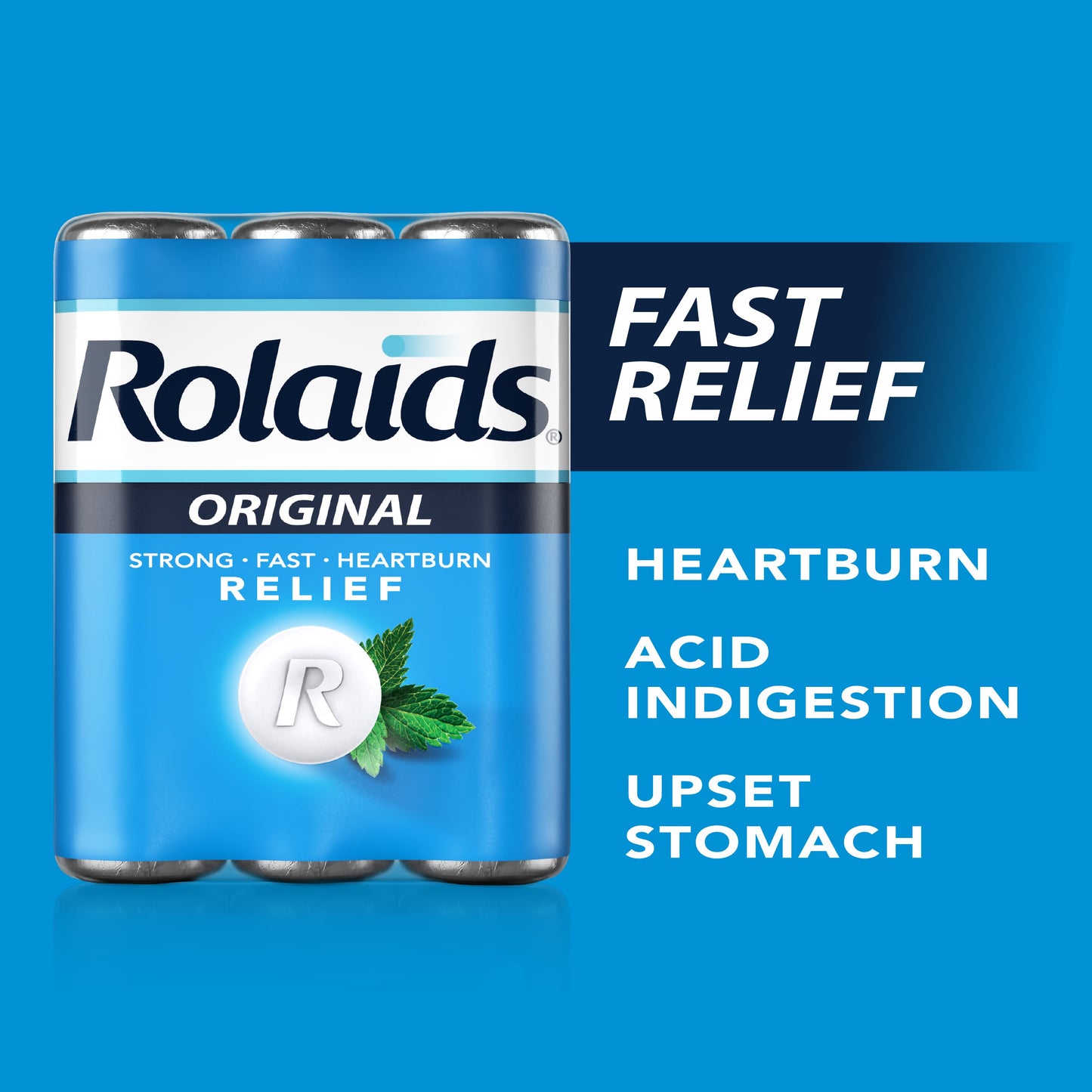 Rolaids Original Strength Antacid Chewable Tablets, Heartburn Relief, Mint Flavor