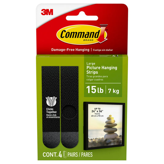 Command Large Picture Hanging Strips - Black