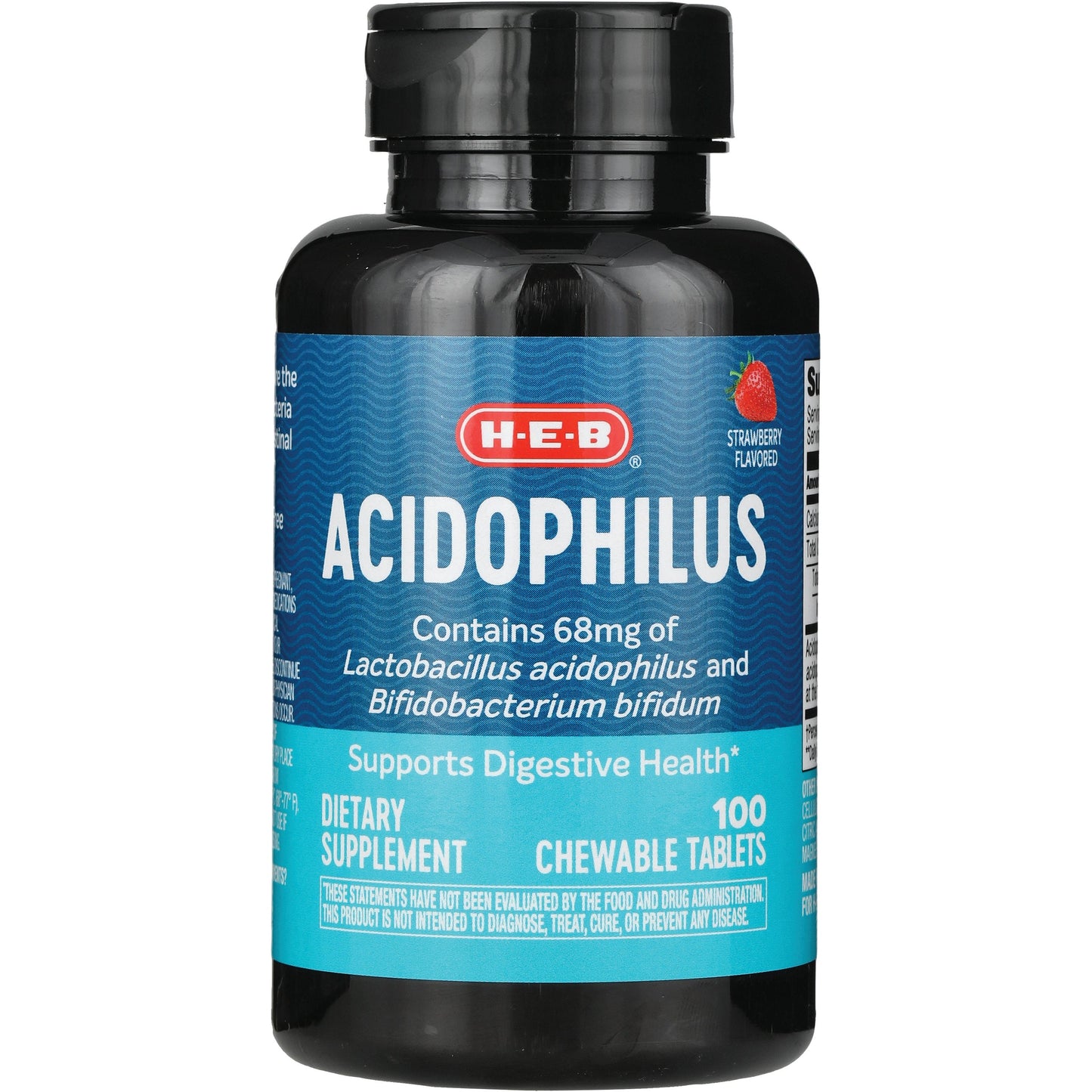 H-E-B Acidophilus Chewable 68mg Probiotic Tablets - Strawberry