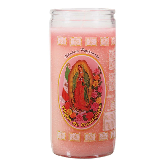 Brilux Virgen de Guadalupe Scented Religious Candle - Pink Wax