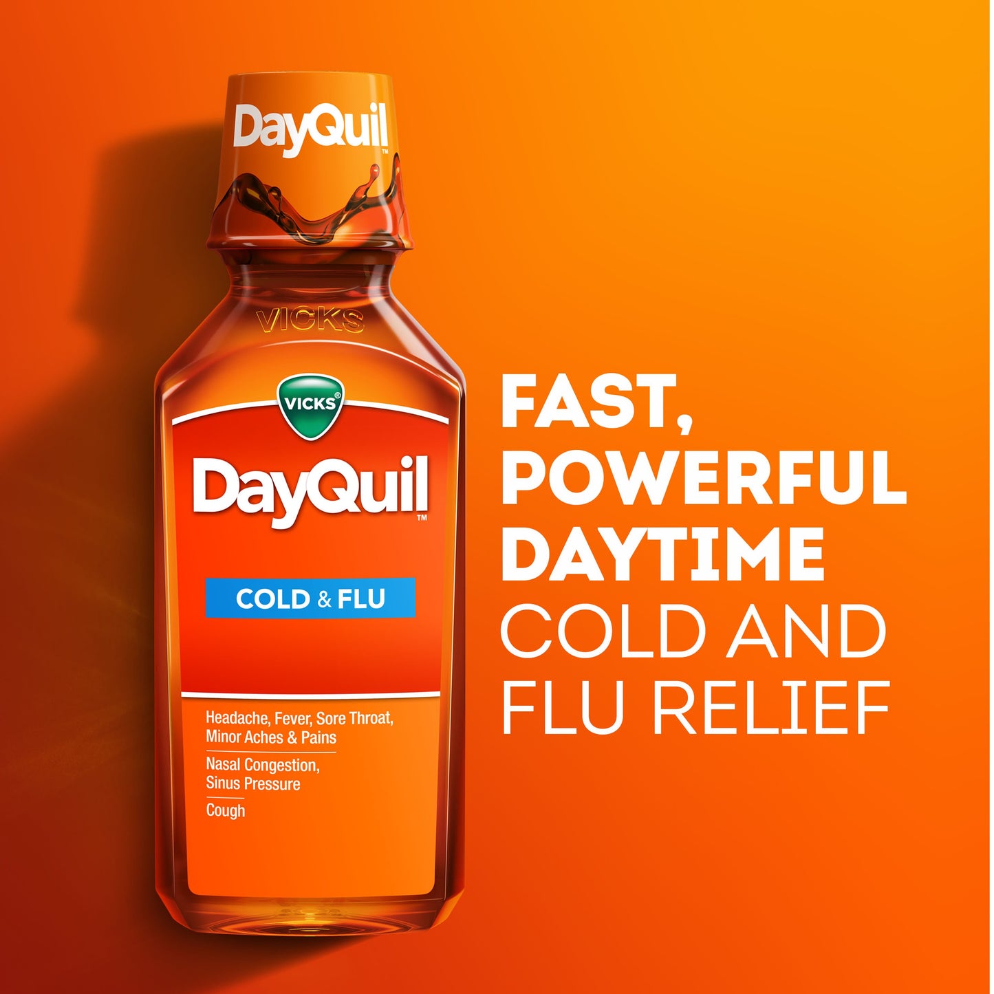 Vicks DayQuil & NyQuil Cold & Flu Relief Liquid Medicine, Powerful Multi-Symptom Daytime & Nighttime Relief, Combo Pack, Cherry Flavor